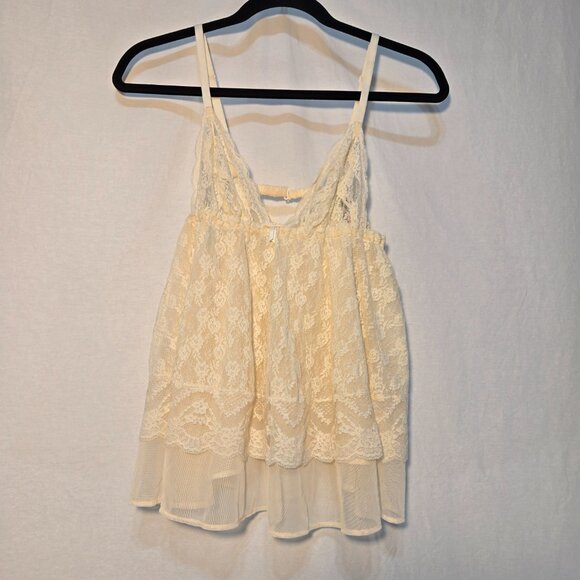 VICTORIA'S SECRET Y2K Fairy Lacy Sheer Ivory Babydoll Top Size M Never Worn! - Picture 5 of 16